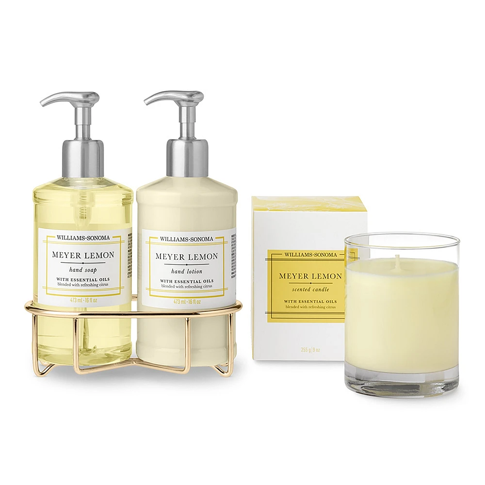 Williams Sonoma Meyer Lemon Hand Soap & Lotion 4-Piece Set