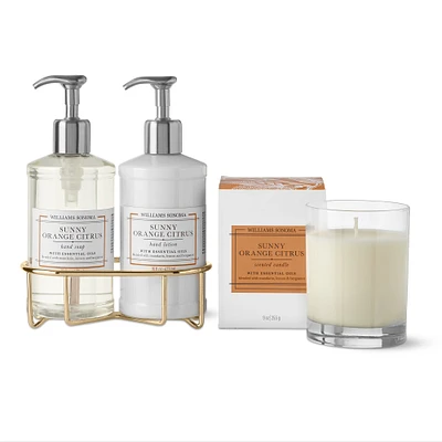 Williams Sonoma Sunny Orange Citrus Hand Soap & Lotion 4-Piece Set