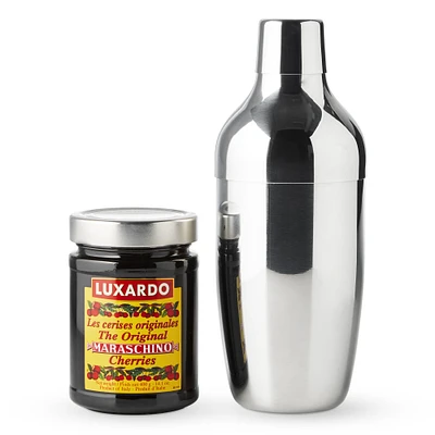 Luxardo Maraschino Cherries with Williams Sonoma Encore Double Wall Shaker