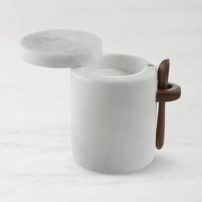 Williams Sonoma Marble Salt Cellar with Spoon