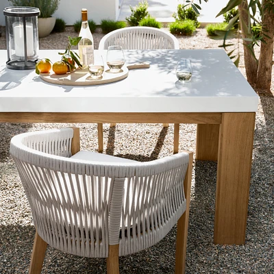 Larnaca Fibrestone Dining Table & Teak Pasadena Chairs