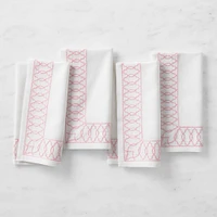 Embroidered Lattice Napkins, Set of 4