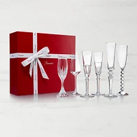 Baccarat Bubble Champagne Flute Glasses Box, Set of 6