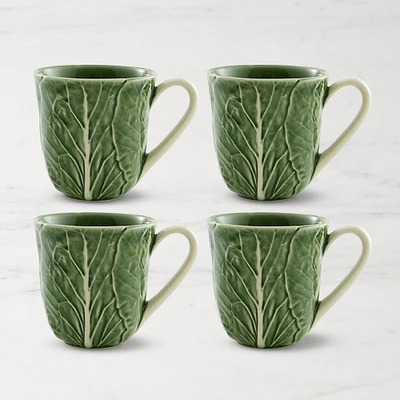 Bordallo Pinheiro Cabbage Mugs, Set of 4