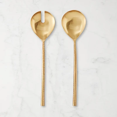 Antique Brass Salad Servers