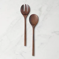 Teak Walnut Finish Salad Servers