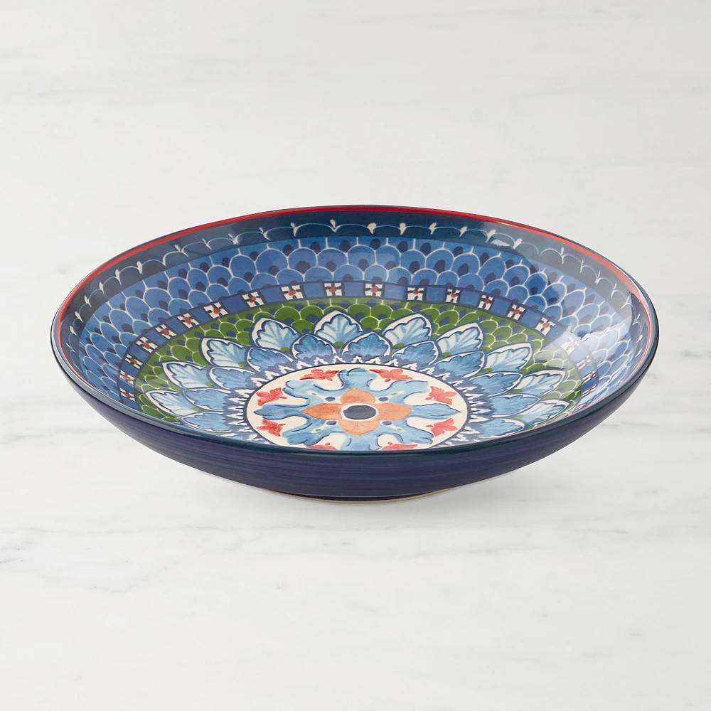 Sicily Ceramic Pasta Bowls, Blue