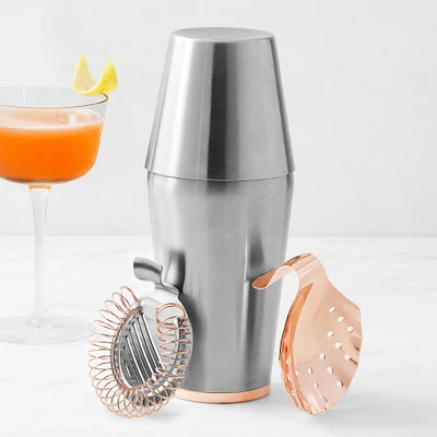 Williams Sonoma x Billy Reid Shaker & Julep Strainer, 4-Piece Set