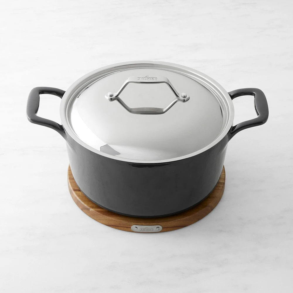 All-Clad Enameled Cast Iron Dutch Oven with Trivet, 6-Qt.