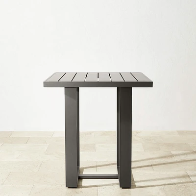 Santa Barbara Outdoor Slate Grey Metal Bar Table