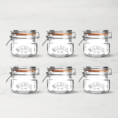 Kilner Square Clip Top Jar, Set of 6