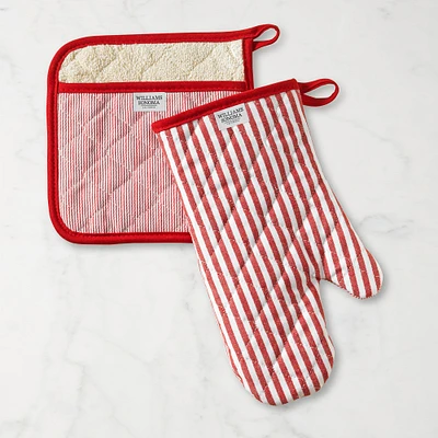 Williams Sonoma Bay Stripe Oven Mitt & Potholder Set