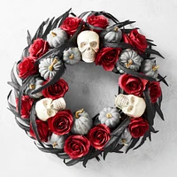 Spooky Soirée Halloween UV Protected Pre-Lit Faux Wreath & Garland