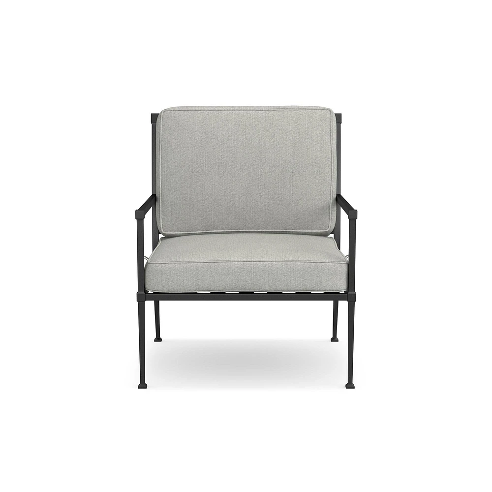 OPEN BOX: Bridgehampton Club Chair Outdoor Cushion, Piped, Sunbrella Performance Canvas, Granite