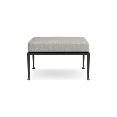 OPEN BOX: Bridgehampton Ottoman Cushion, Piped, Sunbrella Performance Canvas, Granite