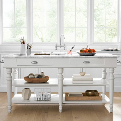 Larkspur Marble-Top Kitchen Island