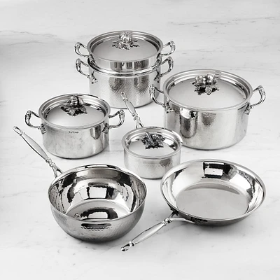 Ruffoni Opus Prima Hammered Stainless Steel 11-Piece Cookware Set