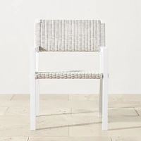 OPEN BOX: Larnaca Outdoor White Metal x All-Weather Weave Dining Armchair