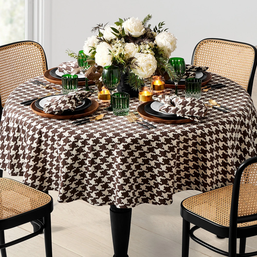 Houndstooth Round Tablecloth