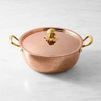 Ruffoni Historia Hammered Copper Risotto Pan with Mushroom Knob, 5 1/2-Qt.