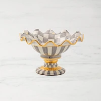 MacKenzie-Childs Sterling Check Ceramic Compote