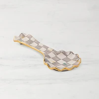 MacKenzie-Childs Sterling Check Ceramic Spoon Rest