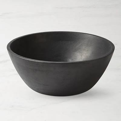 Black Wood Salad Bowl, 15"