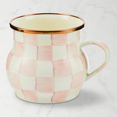 MacKenzie-Childs Rosy Check Enamel Mug