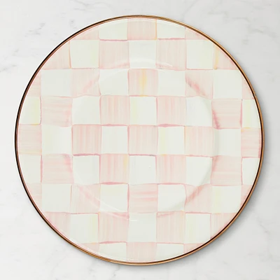 MacKenzie-Childs Rosy Check Enamel Salad  Plate