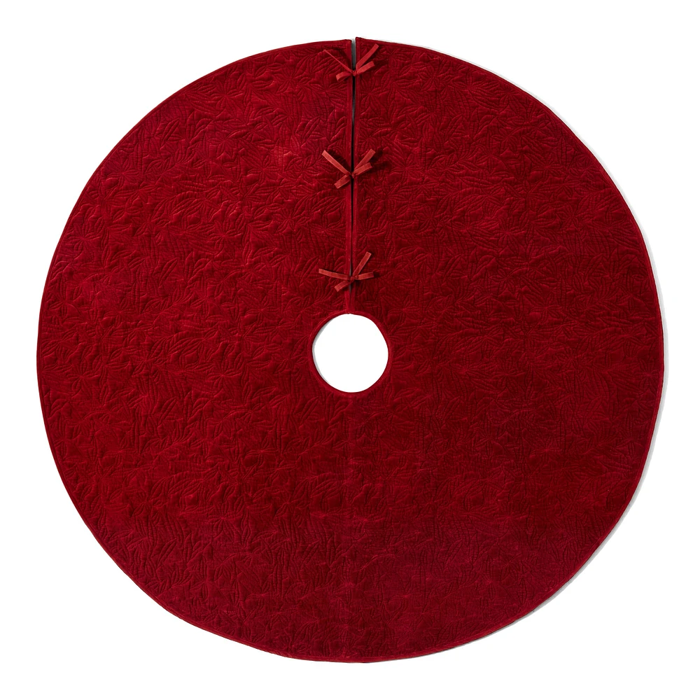 Red Velvet Quilted Tree Skirt