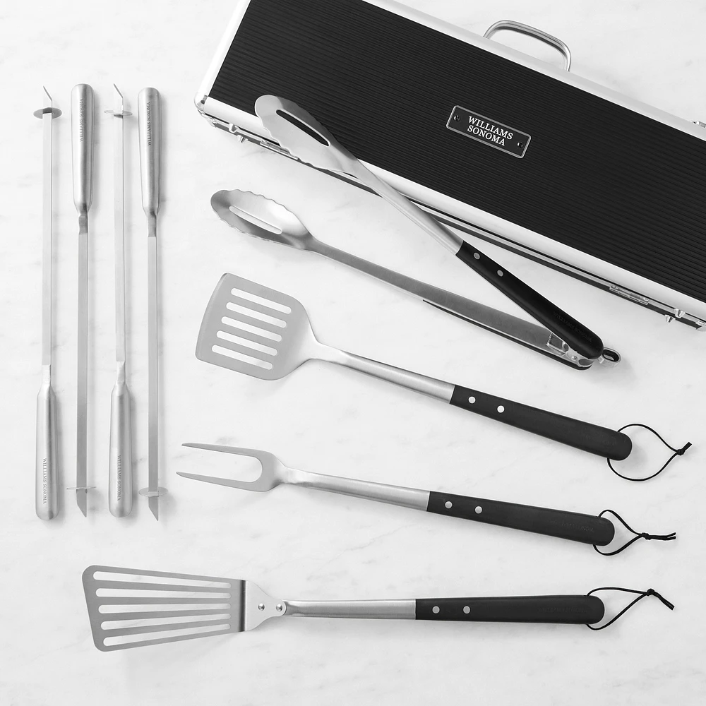 Williams Sonoma BBQ Tools with Fish Spatula Case, Set of 8