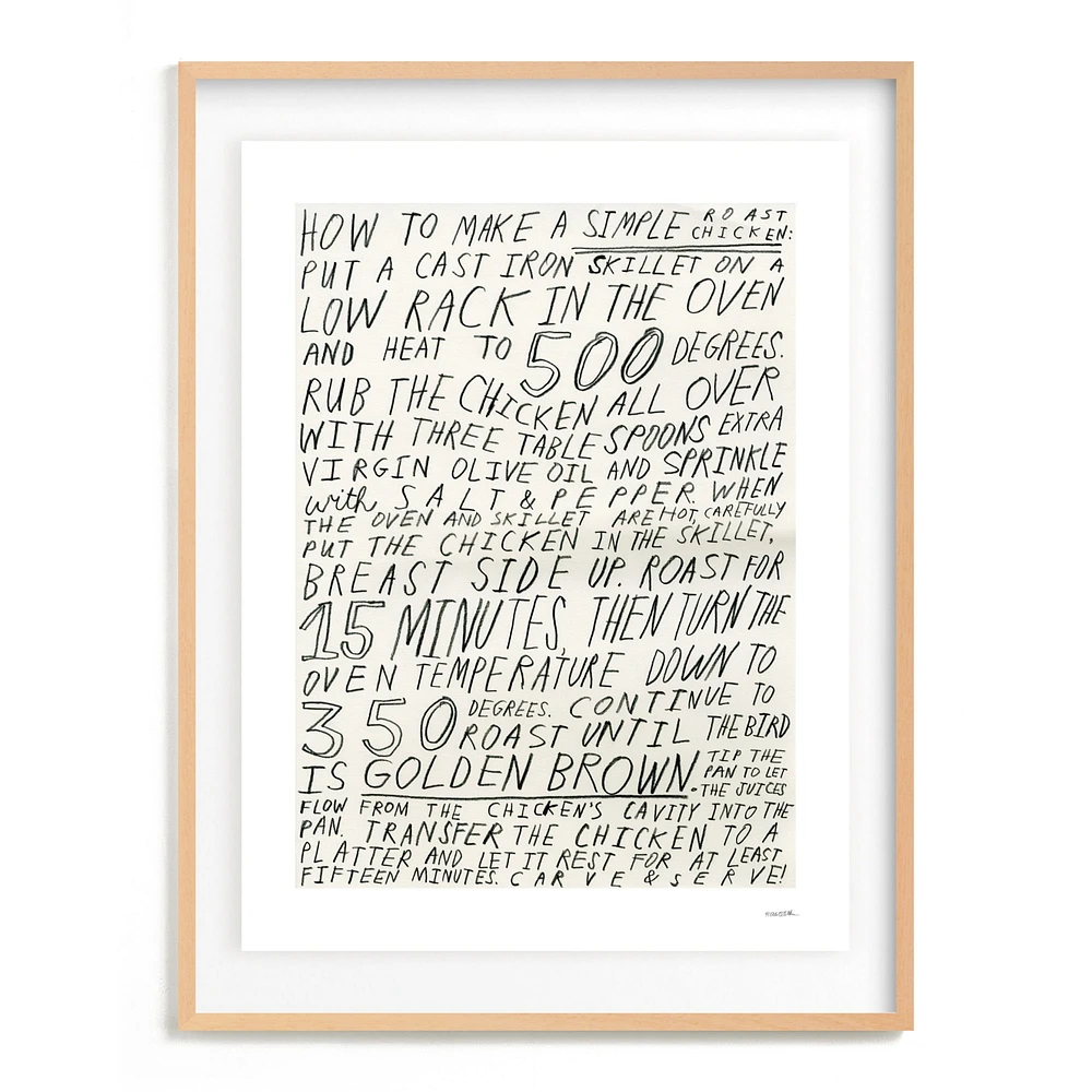 Roast Chicken Limited Edition Kitchen Art by Minted