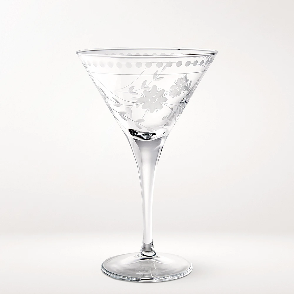 Vintage Etched Martini Glasses