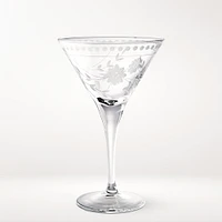 Vintage Etched Martini Glasses