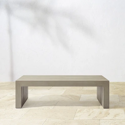 Larnaca Outdoor Grey Teak Rectangular Coffee Table (48"-75")