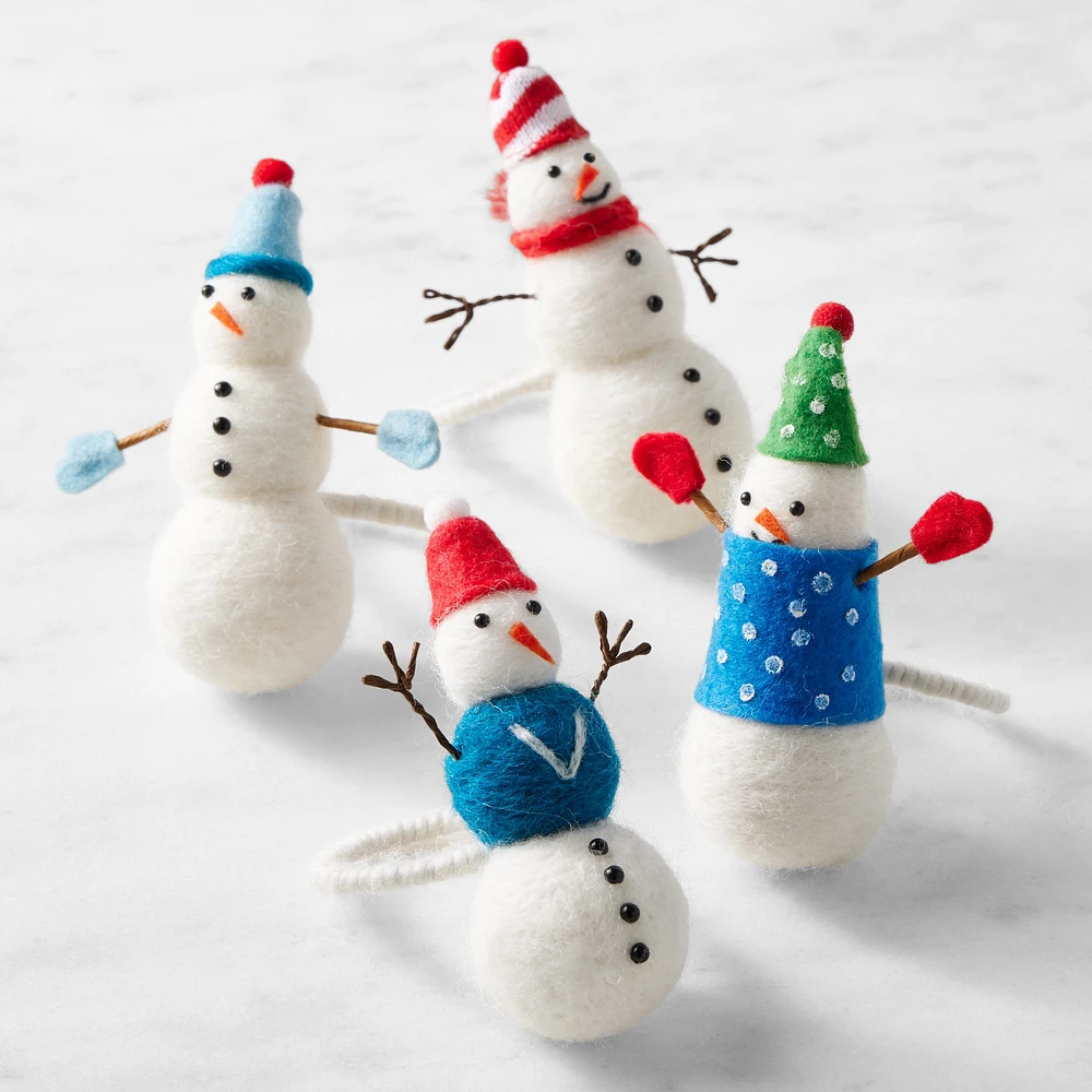 Felt Snowman Napkin Rings, Set of 4