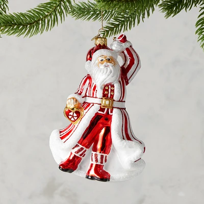 Candy Cane Santa Claus Ornament