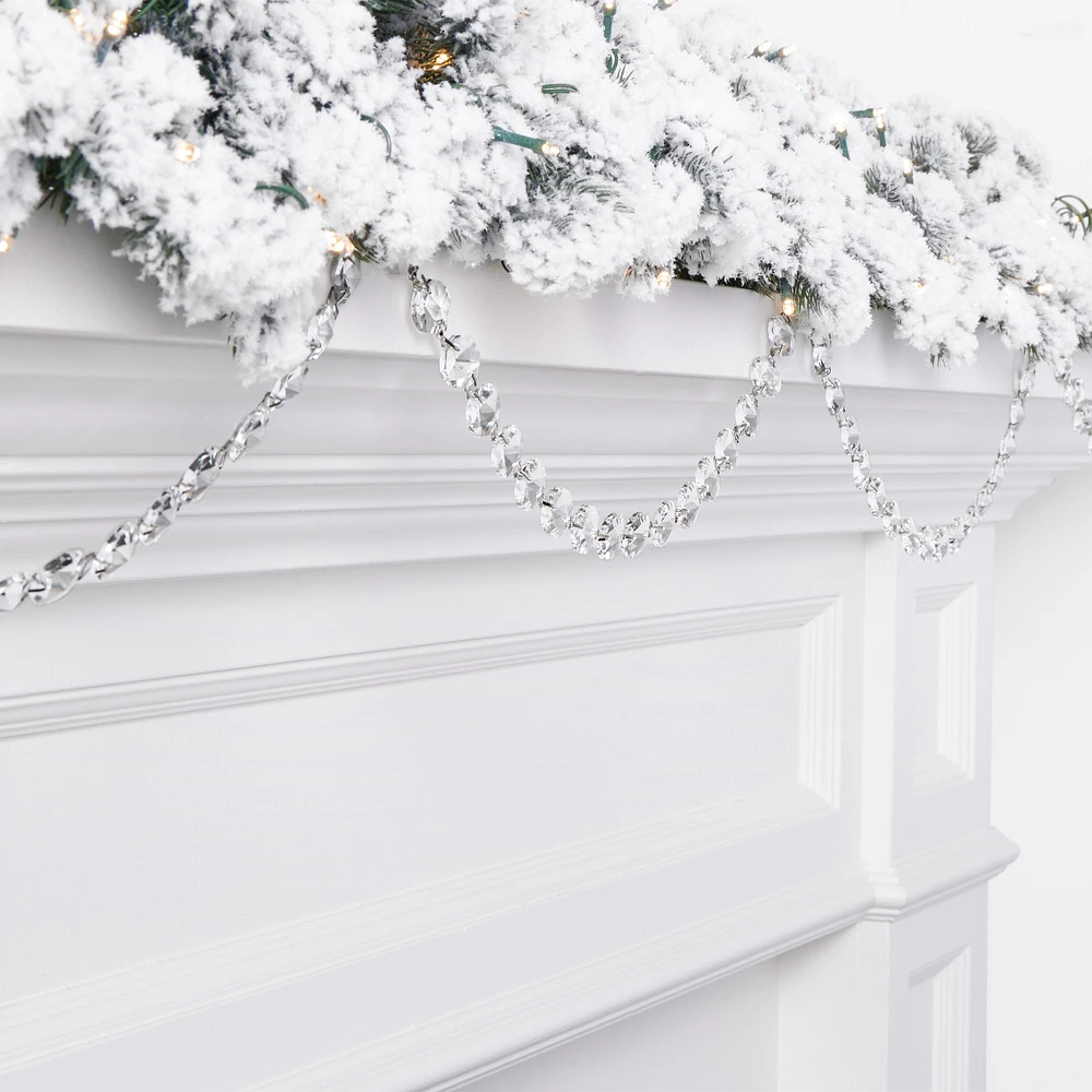 Crystal Glass Faux Garland, 6'