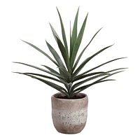 Faux Yucca Plant in Cement Planter, 31"