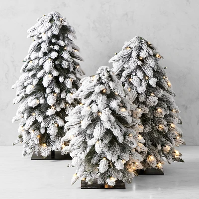 Jeff Leatham x Williams Sonoma Winter White Faux Tabletop Tree with Twinkle Lights