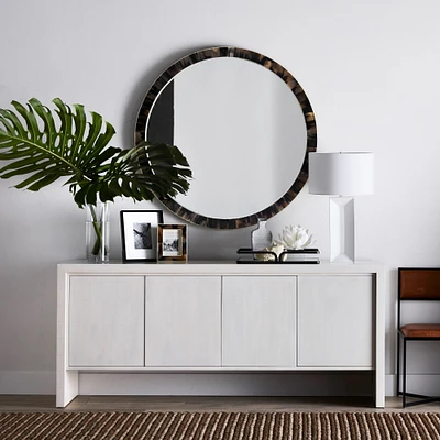 Horn and Bone Round Mirror