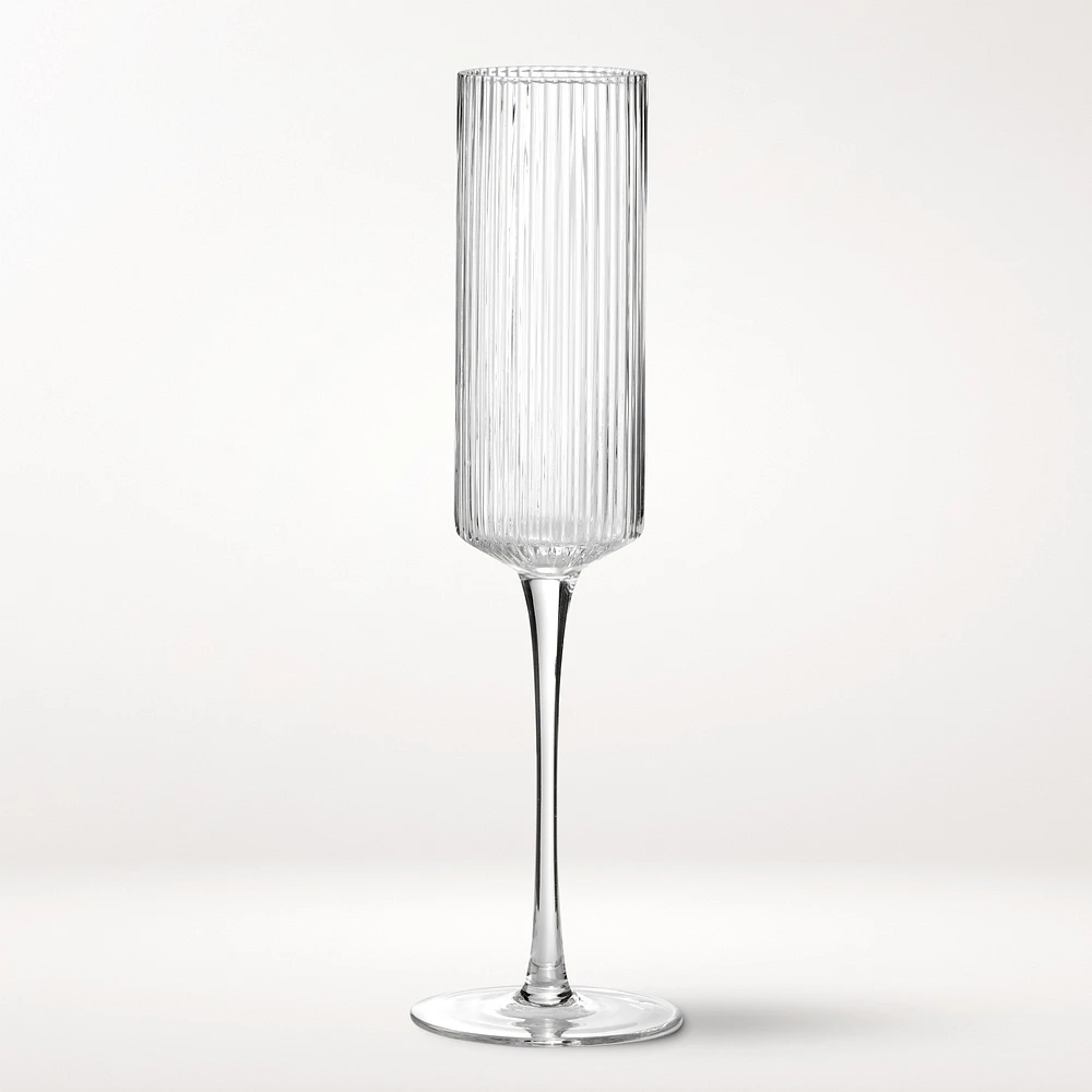 Modern Optic Champagne Flutes, Set of 4