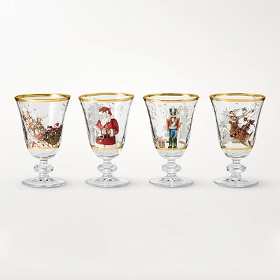 OPEN BOX: 'Twas the Night Before Christmas Goblets Mixed, Set of 4