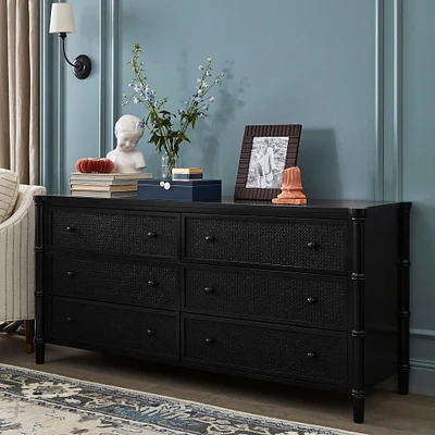 Cane 6-Drawer Dresser