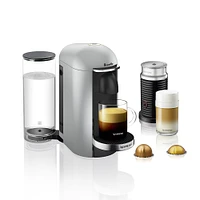 Nespresso VertuoPlus Deluxe Coffee Maker & Espresso Machine with Aeroccino Milk Frother by Breville