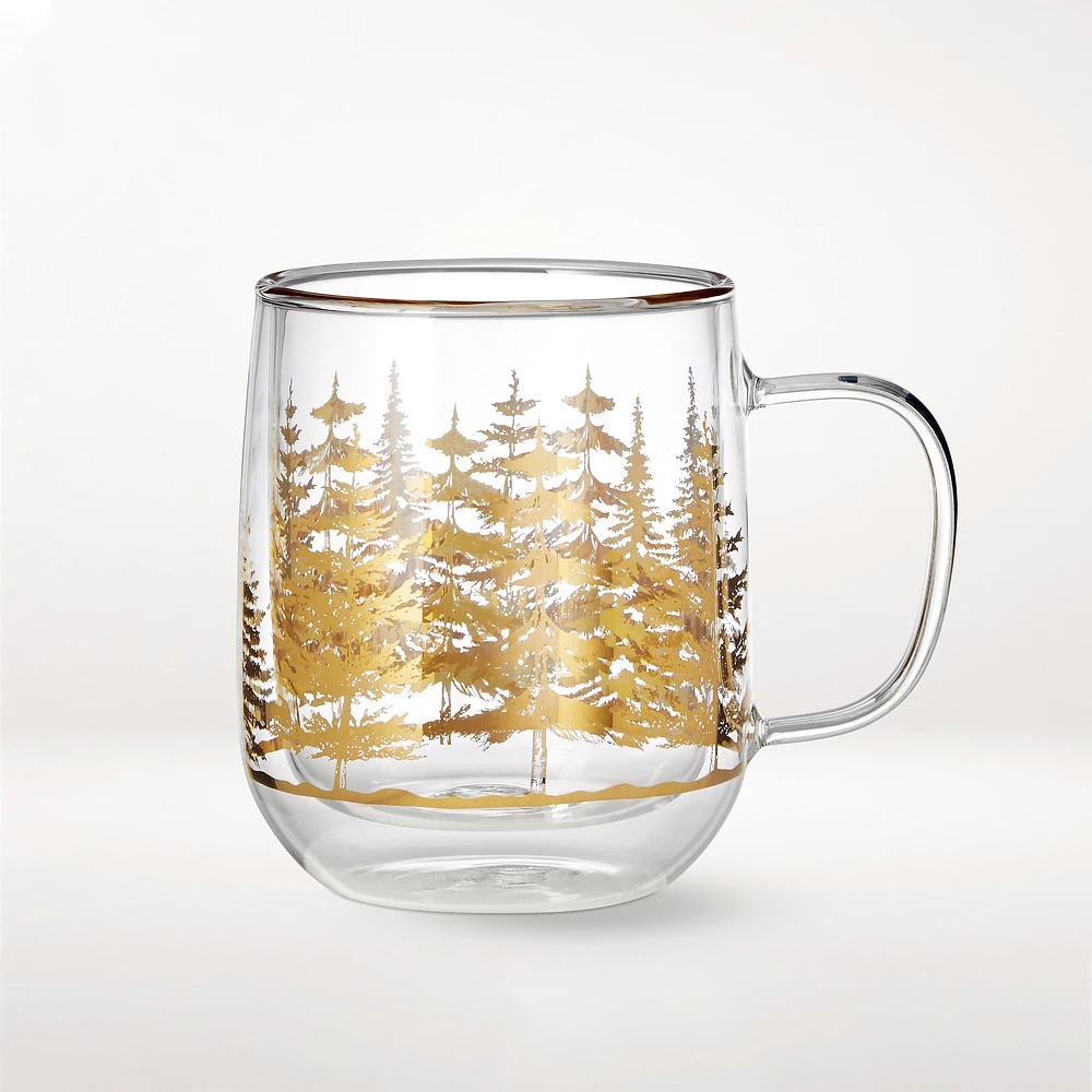 Decorated Double-Wall Forest Mugs