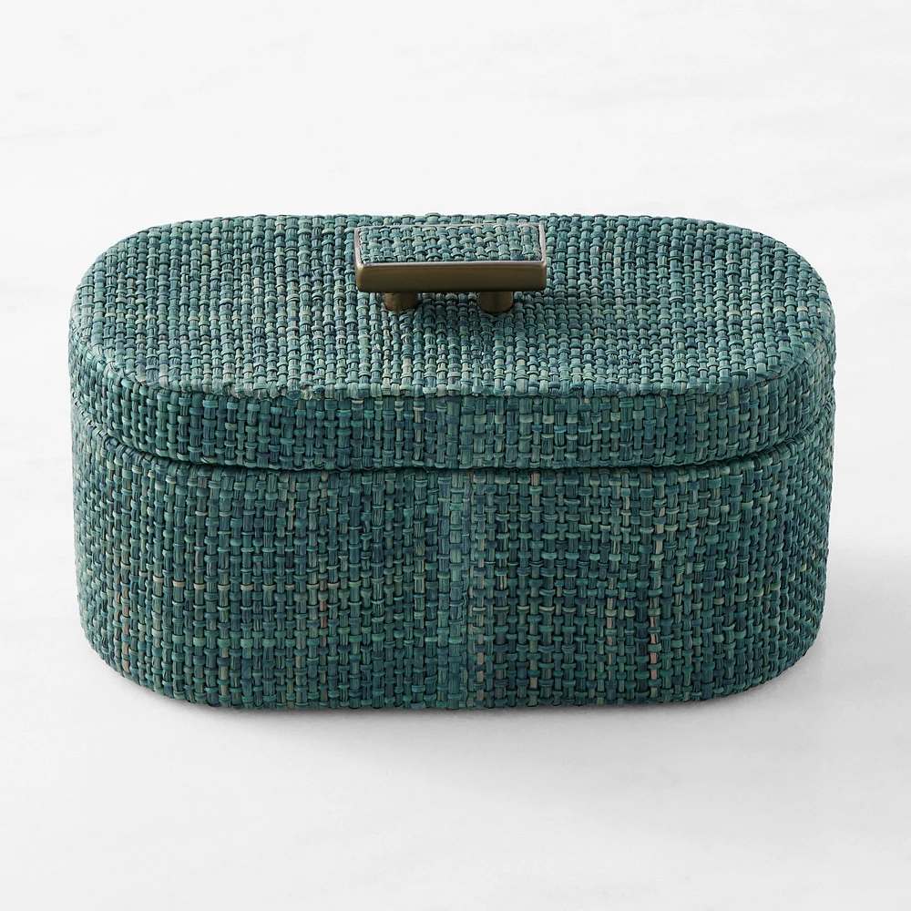 Blue Raffia Box