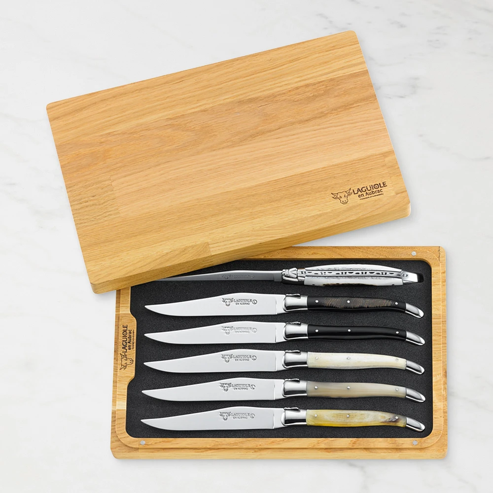 Laguiole en Aubrac Mixed-Horn Steak Knives, Set of 6