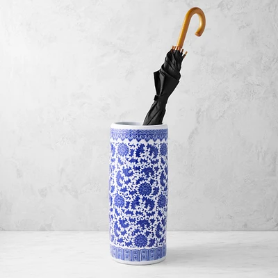 Ginger Jar Umbrella Holder, Floral Vines