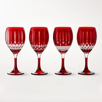 Wilshire Jewel Cut Mixed Wine Glasses, Set of 4